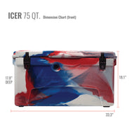 recteq ICER 75 Qt Cooler Red/White/Blue