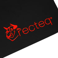 red recteq logo in the right corner of the small black premium grill pad.