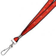 Red with white recteq logo and black trim lanyard with Standard metal snap hook attachment